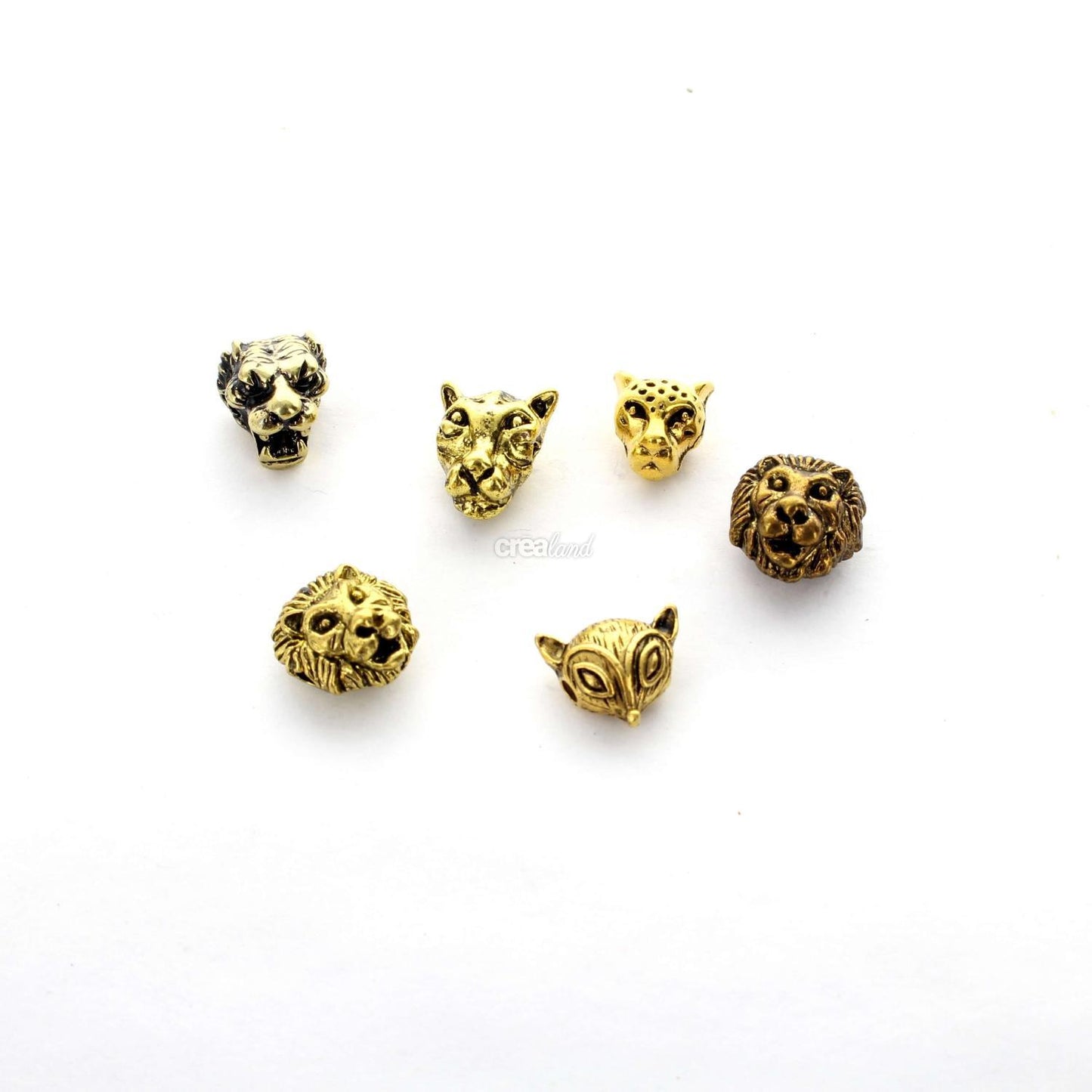 Intercalaires de perles tête d'animal sauvage lot de 3 assortis