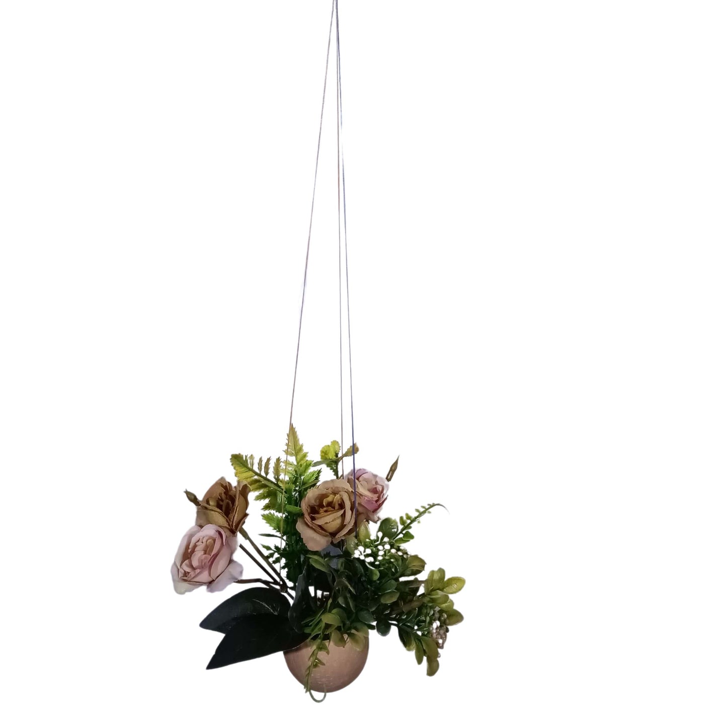 Jardin Suspendu avec Fleurs Artificielles - Support Naturel et Feuillage