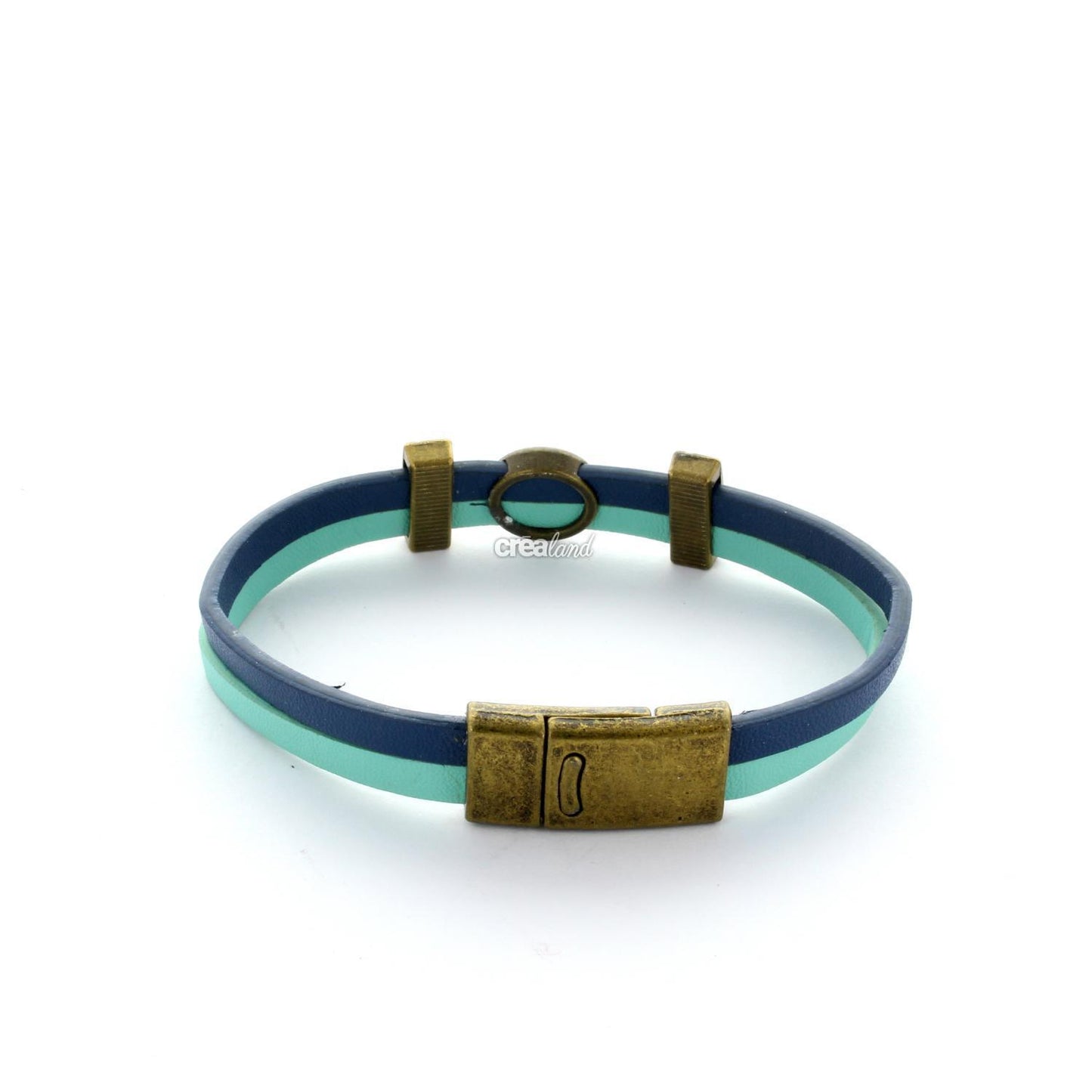 Bracelet cuir double bleu m114