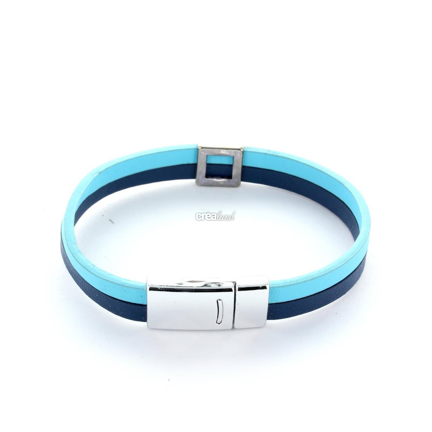 Bracelet cuir double bleu m112