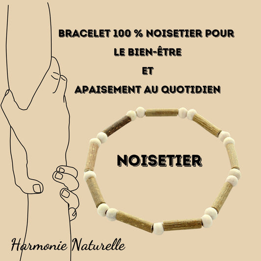 Bracelet 100% noisetier - harmonie et bien-être naturel