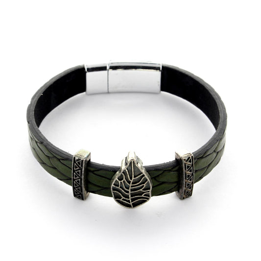 Bracelet en cuir vert m 109