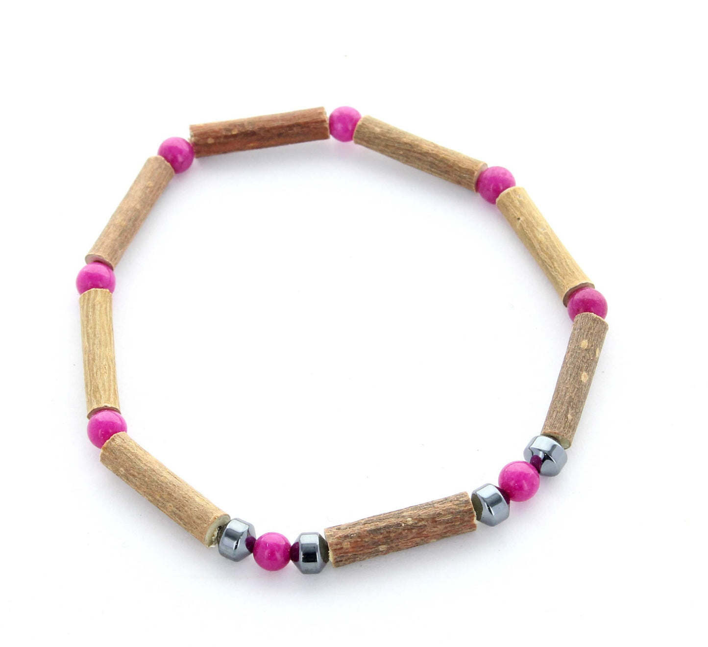 Bracelet Dolomite Fuchsia et Noisetier - Bien-être et Harmonie Énergétique