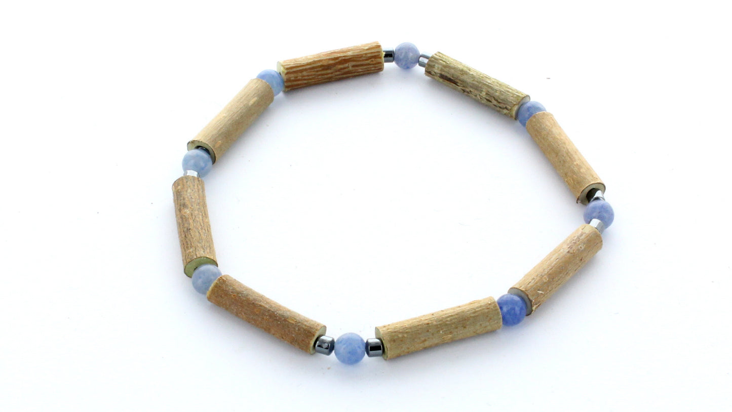 Bracelet Noisetier Aventurine Bleue - Vertus bienfaisantes - Artisanat français