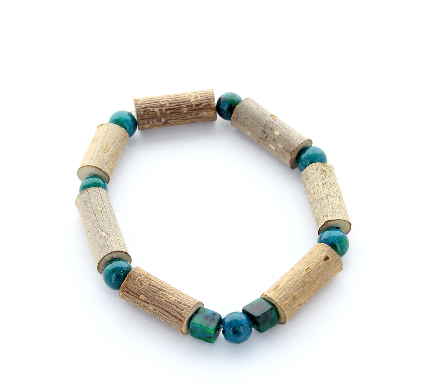 Bracelet Chrysocolle - Apaisement, Bienfaits Naturels avec Noisetier et Hématite