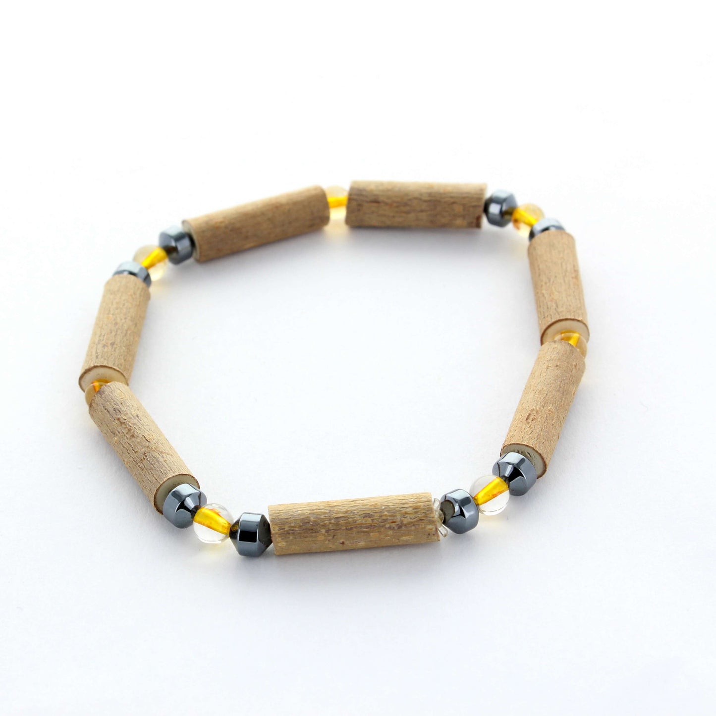 Bracelet Citrine pour Prospérité et Vitalité avec Noisetier et Hématite