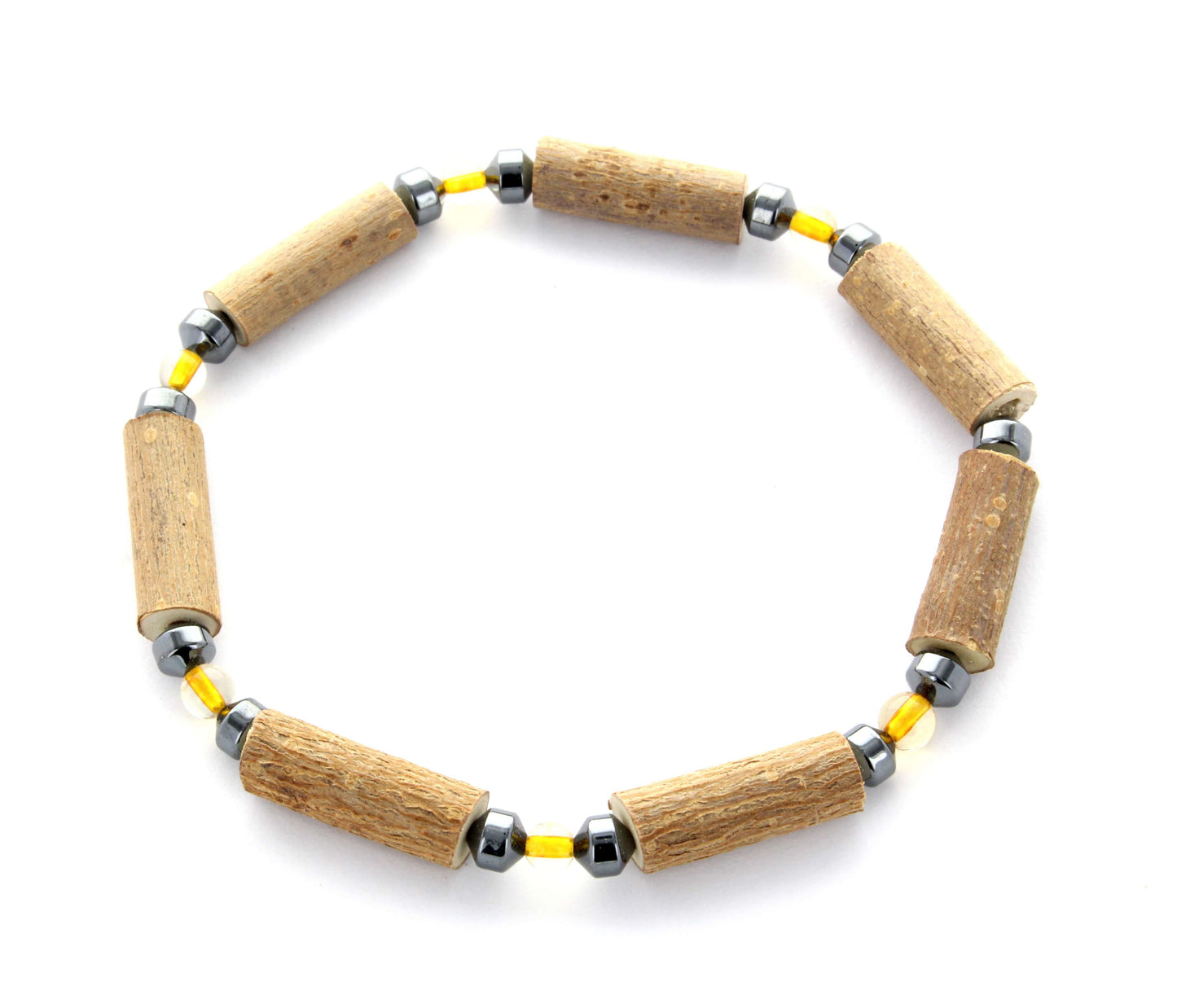 Bracelet Citrine pour Prospérité et Vitalité avec Noisetier et Hématite