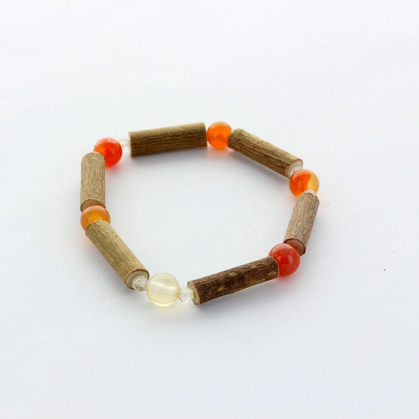 Bracelet Cornaline - Vitalité, Confiance et Énergie avec Noisetier et Cristal de Roche